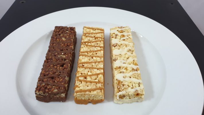 Optimum Nutrition Protein Crunch Uncut Bars on a Plate