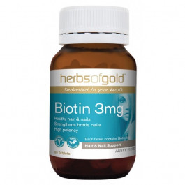 Herbs of Gold Biotin 3mg, 60 Tablets