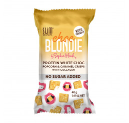 Slim Secrets Choc Blondie Protein White Choc with Collagen 40g : Popcorn & Caramel Crisps