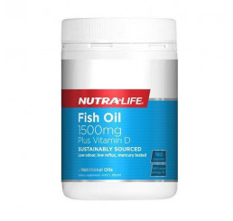 Nutra-Life Fish Oil 1500mg + Vitamin D 180 Capsules